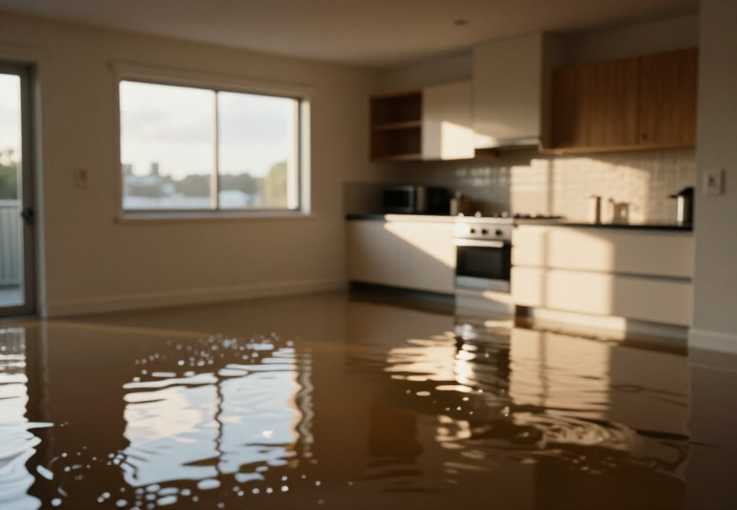Waterlogged basement in Carnes Hill before drying